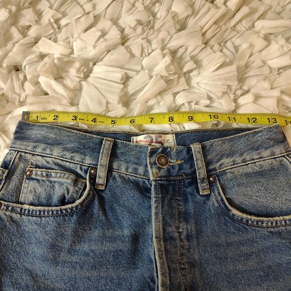 Free People We The Free Jeans Womens 25 Blue High Rise Button Fly Vintage Wash - Picture 11 of 14